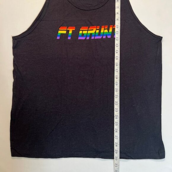 Fort Troff Size L Cotton Blend GRUNT PRIDE Tank Top - Black/PRIDE Colors - Picture 5 of 9